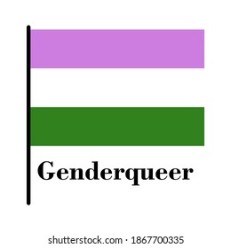 Genderqueer flag on white background, sign for design, vector illustration