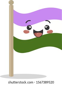 genderqueer pride flag. Equality flag. Symbol of geterosexual. Sexual Minorities.