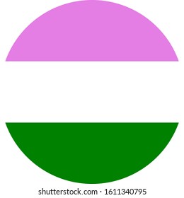 Genderqueer Pride Flag - Vector Image of Flag in Circle