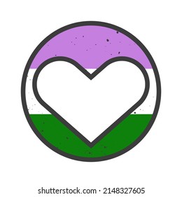 Genderqueer Pride LGBTQ+ flag. Pride Month