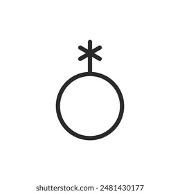 Genderqueer symbol, linear style icon. Editable stroke width