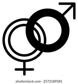 genders icon with mixed style. Suitable for website design, logo, app, UI and etc. Based on the size of the icon in general, so it can be reduced.