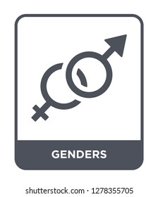 genders icon vector on white background, genders trendy filled icons from Birthday party and wedding collection, genders vector illustration