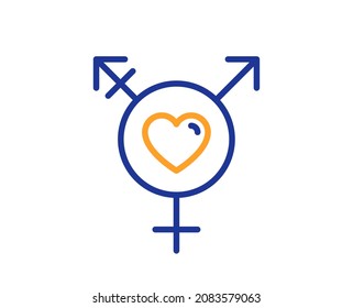 Genders Line Icon. Inclusion Sign. Gender Diversity Symbol. Colorful Thin Line Outline Concept. Linear Style Genders Icon. Editable Stroke. Vector