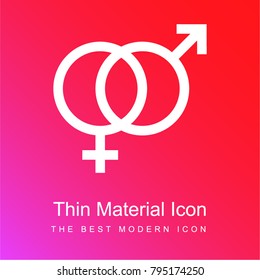 Genders red and pink gradient material white icon minimal design