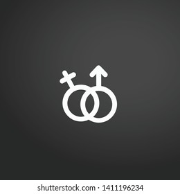 Genders vector icon. Genders concept stroke symbol design. Thin graphic elements vector illustration, outline pattern for your web site design, logo, UI. EPS 10.