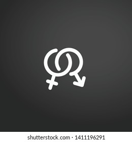 Genders vector icon. Genders concept stroke symbol design. Thin graphic elements vector illustration, outline pattern for your web site design, logo, UI. EPS 10.