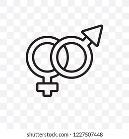 Genders vector linear icon isolated on transparent background, Genders transparency concept can be used for web and mobile