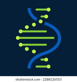 Gene cell genetic code icon, cartoon helix structure, sequence of chromosomes. Vector DNA abstract polygonal wireframe molecule helix spiral