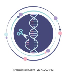 Gene deletion science vector illustration graphic icon symbol