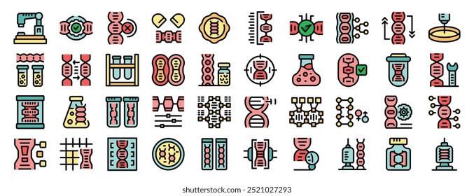 Gene editing concept with scientists researching, analyzing and modifying dna using various equipment and methods
