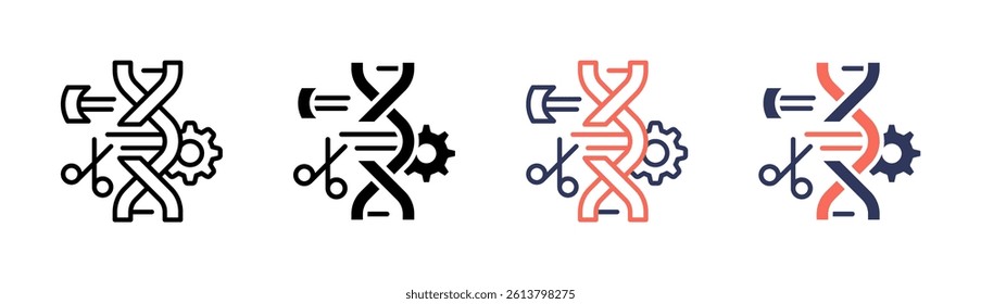 Gene Editing Icon Element For Design And Vector