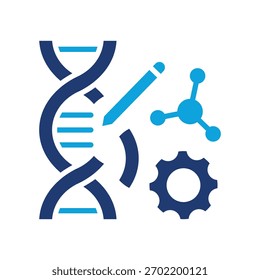 Icono de edición de genes Ilustración vectorial mixta