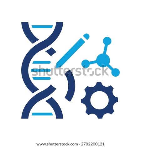 Gene Editing Icon Mixed Vector Illustration