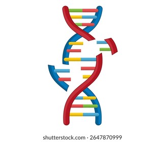 Edição e modificação de genes em dupla hélice de DNA Ilustração vetorial da tecnologia CRISPR	
