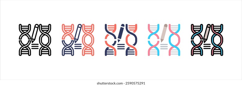 Gene Editing Multi Style Icon Set