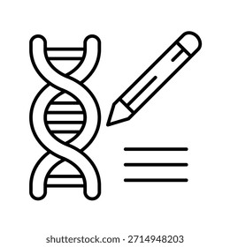 Edición de genes Icono de contorno Ilustración vectorial