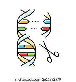 gene editing scissors genetic color icon vector. gene editing scissors genetic sign. isolated symbol illustration