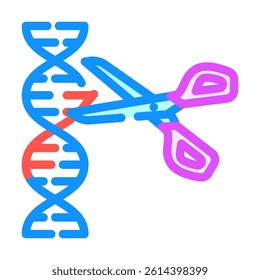 gene editing scissors genetic color icon vector. gene editing scissors genetic sign. isolated symbol illustration