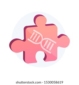 Gene engineering, genetics laboratory. Modern scientific research, biochemistry lab, microbiology idea design element. Jigsaw puzzle with DNA helix. Vector isolated concept metaphor illustration