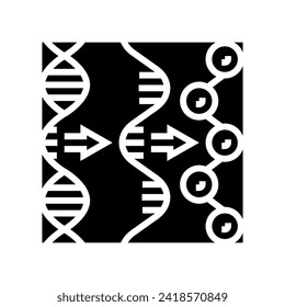 expresión génica criptogenética glifo vector de icono. signo criptogenético de expresión génica. ilustración de símbolo aislado
