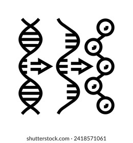 vector de icono de línea criptogenética de expresión génica. signo criptogenético de expresión génica. símbolo de contorno aislado ilustración negra