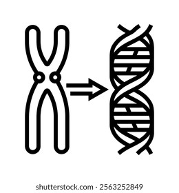 gene genetic engineering line icon vector. gene genetic engineering sign. isolated contour symbol black illustration