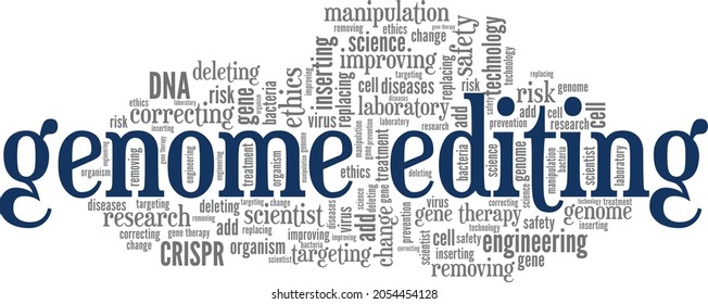 Gene or Genome editing vector illustration word cloud isolated on white background.
