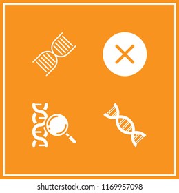 gene icon. 4 gene vector set. multiply, dna strand and dna icons for web and design about gene theme