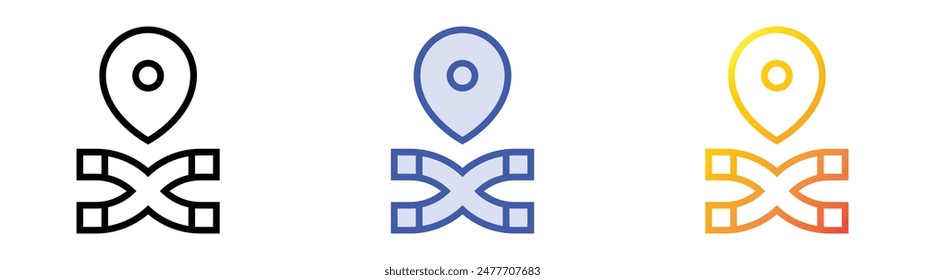 gene icon. Linear, Blue Fill and Gradient Style Design Isolated On White Background