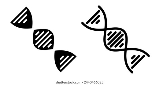 gene icon, sign, or symbol in glyph and line style isolated on transparent background. Vector illustration