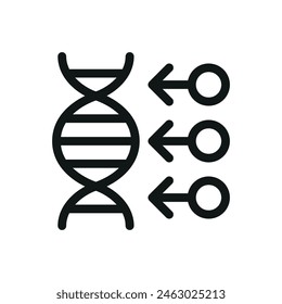 Gene insertion isolated icon, genetic modification vector symbol with editable stroke