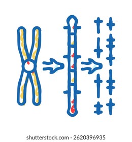 gene mapping cryptogenetics doodle icon sketch vector. gene mapping cryptogenetics sign. isolated symbol illustration