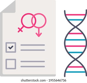 Gene Matching Process Vector color Icon Design, In Vitro Fertilization Symbol on White Background, Pregnancy and obstetrician Sign, test tube baby procedure stock illustration, dna test report Concept
