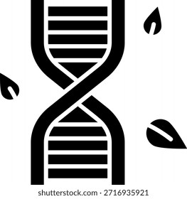Genmodifizierungs-Symbol mit DNA und Blättern