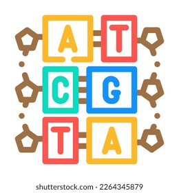 gene molecular structure color icon vector. gene molecular structure sign. isolated symbol illustration