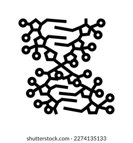 vector de icono de línea de estructura molecular de genes. signo de estructura molecular genética. símbolo de contorno aislado ilustración negra