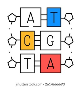 gene molecular structure line icon vector. gene molecular structure sign. isolated symbol illustration