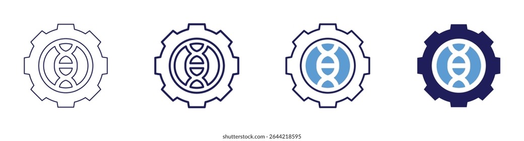 Gene mutation icon in 4 different styles. Thin Line, Line, Bold Line, Duotone. Duotone style. Editable stroke.