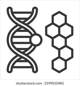 Gene Outline Icon Vector Illustration