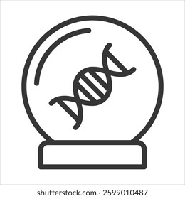 Gene Prediction Outline Icon Vector Illustration