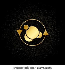 gene, science, atom gold icon. Vector illustration of golden particle background.