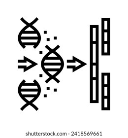 gene splicing cryptogenetics line icon vector. gene splicing cryptogenetics sign. isolated contour symbol black illustration