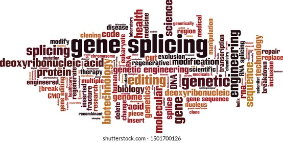 Gene Splicing Word Cloud Concept. Collage Made Of Words About Gene Splicing. Vector Illustration 