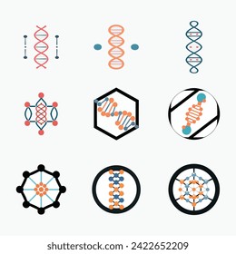 Gene structure Biological Gene Duotone icon Pro style Vector Set