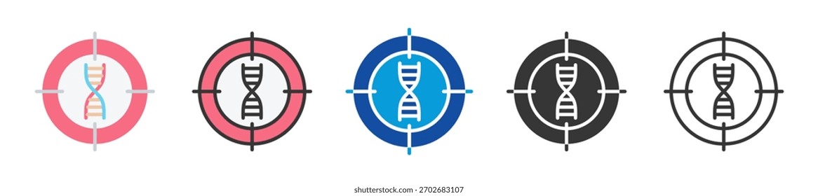 Gene Targeting Icon Set Multi-Stil verschiedene Sammlung