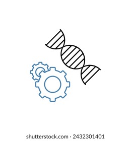 Symbol für Gentherapiekonzept-Linie. Einfache Elementdarstellung. Gentherapie-Konzept Umriss Symboldesign.