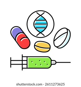 gene therapy cryptogenetics color icon vector. gene therapy cryptogenetics sign. isolated symbol illustration