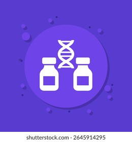 Medicamentos de terapia genética, ícone do vetor de medicina genética