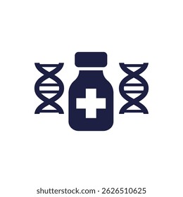 Gene therapy drugs icon, pictogram on white
